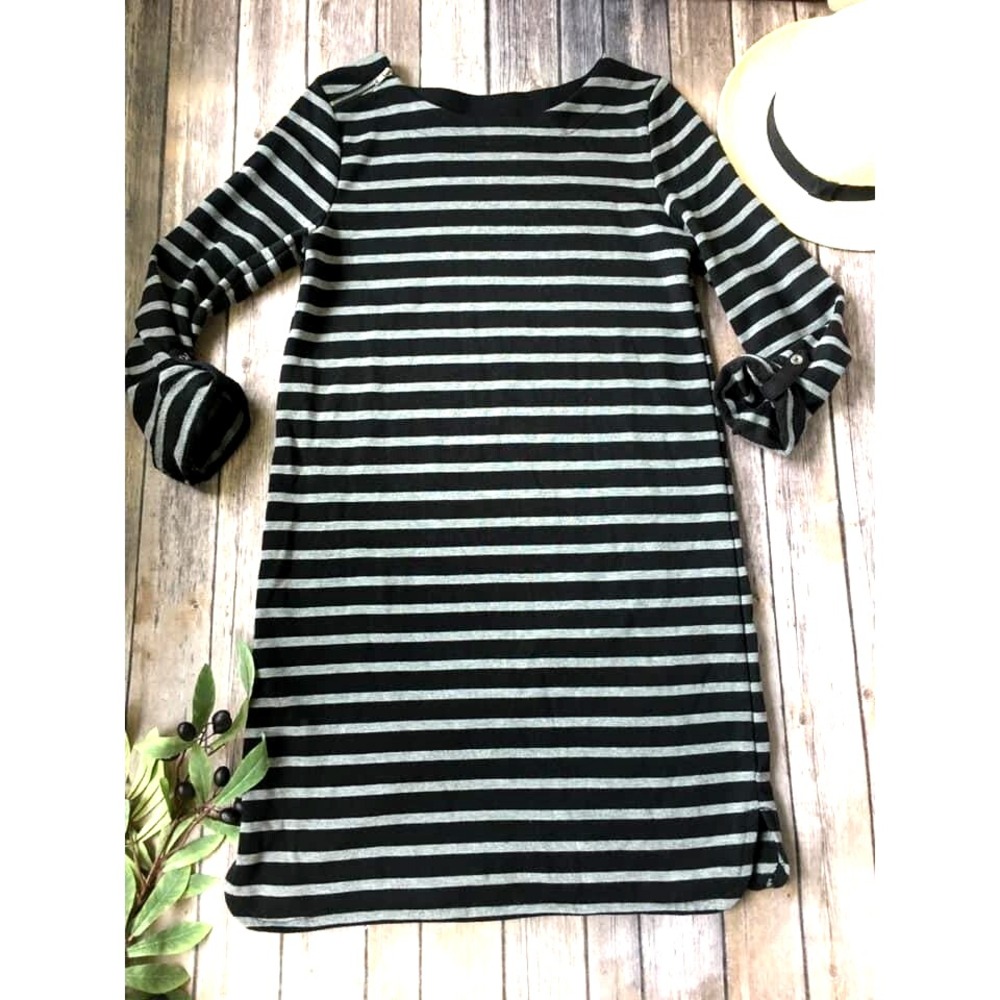 Merona Tunic Dress Women S 4 6 Striped Sweat T Shirt Boatneck Loungewear Travel